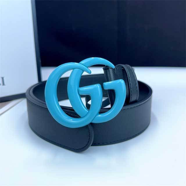 Candy Color Logo Leather Trousers Belt