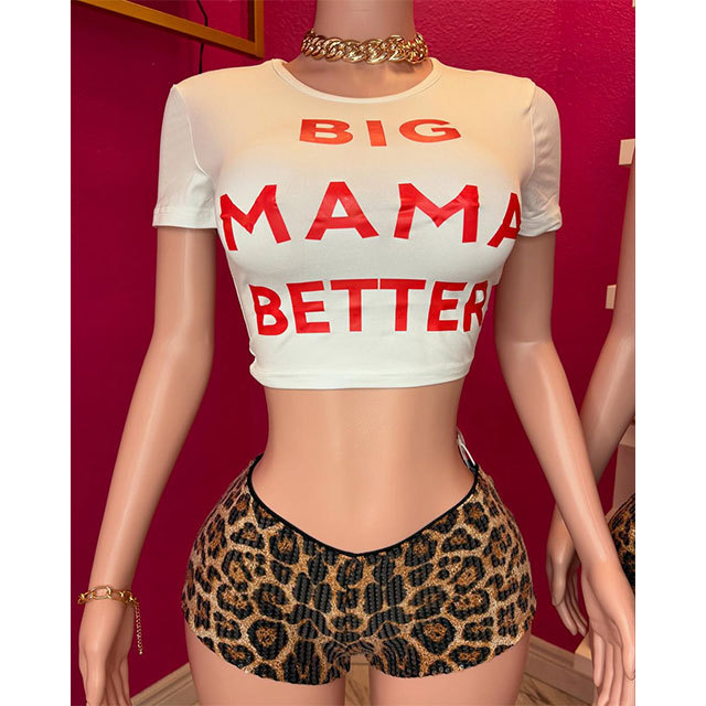 BIG MAMA BETTER Leopard Sequined Short Set