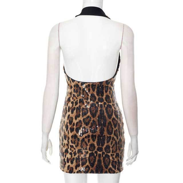 Leopard Halter Bodycon Dress