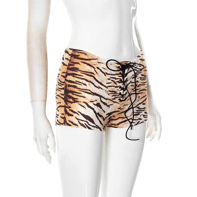 HELLSTAR Printed Tank Top Tiger Laced Short Set