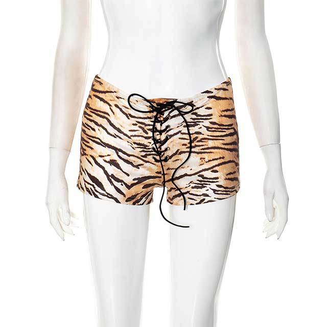 HELLSTAR Printed Tank Top Tiger Laced Short Set