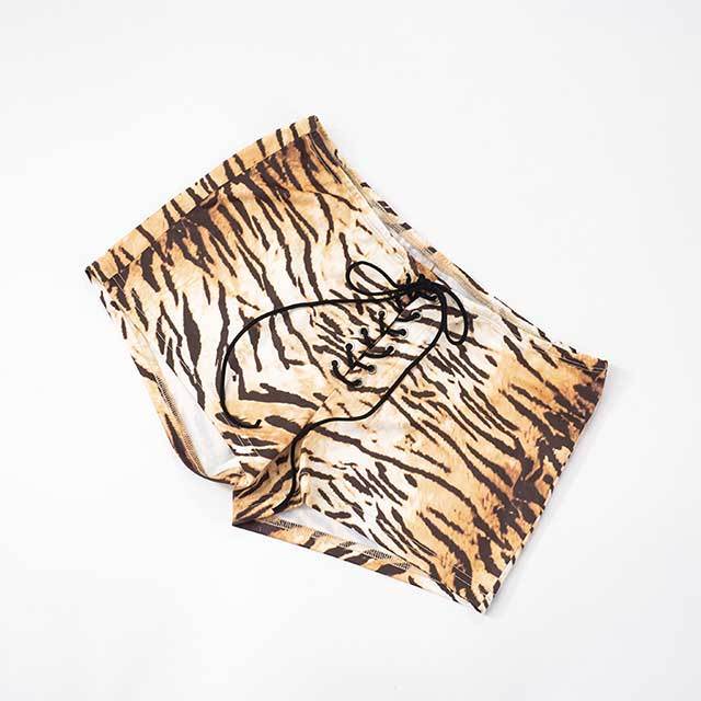 HELLSTAR Printed Tank Top Tiger Laced Short Set