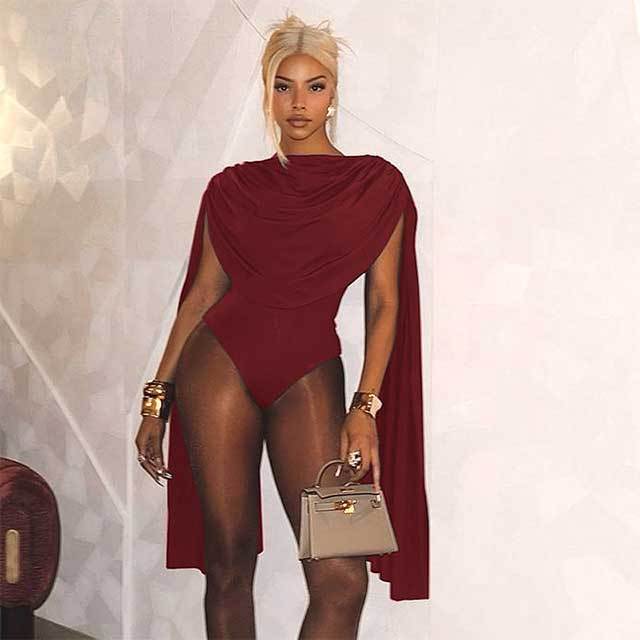 Solid Color Split Sleeve Skinny Teddies