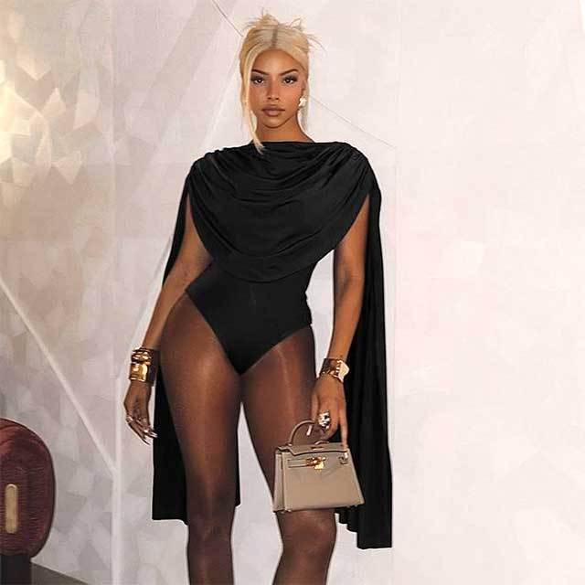 Solid Color Split Sleeve Skinny Teddies