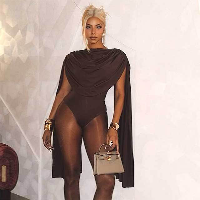 Solid Color Split Sleeve Skinny Teddies