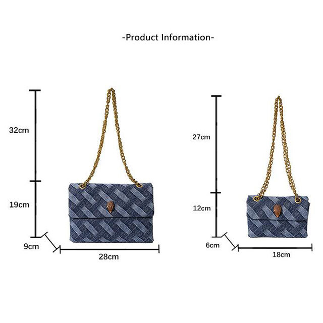 Demin Chain Shoulder Bag