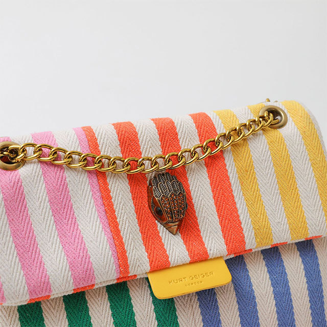 Colorful Striped Chains Canvas Bag