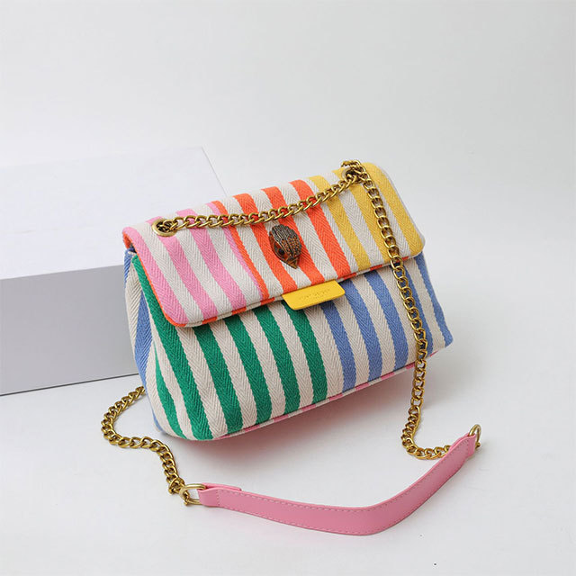 Colorful Striped Chains Canvas Bag