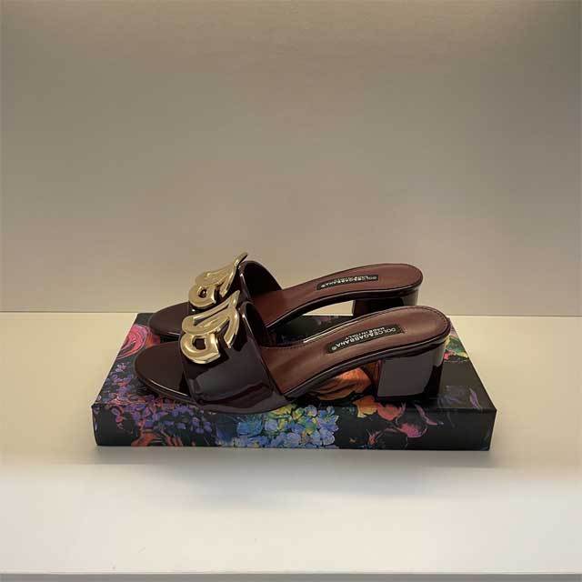 Metal Logo Sexy Fashion Chunky Sandals
