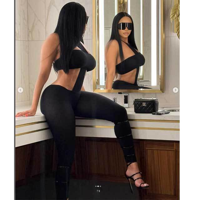 Solid Color Halter Neck Tube Top Tight Pant Set