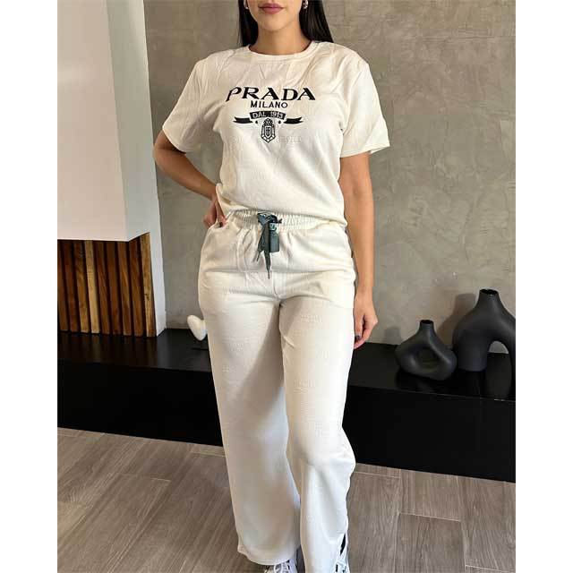 Jacquard Short Sleeve Casual Jogging Suit