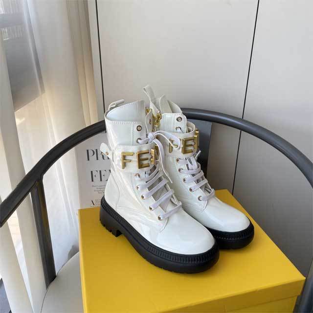 Fashion Metal Logo Women Martin Boots