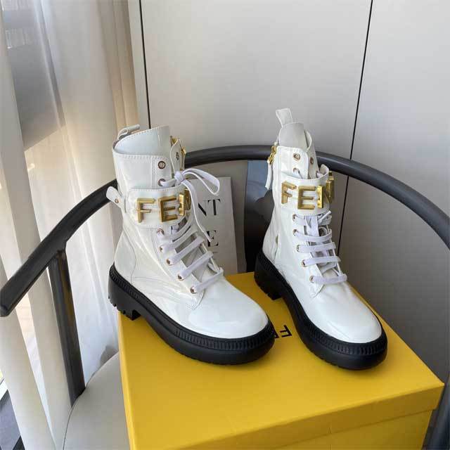 Fashion Metal Logo Women Martin Boots