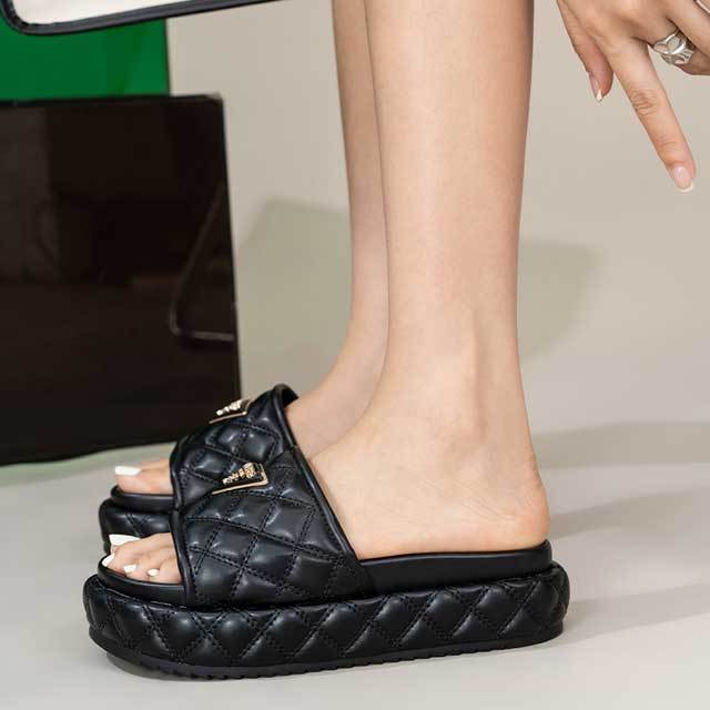 Casual Style Open Toe Platform Flats Shoes