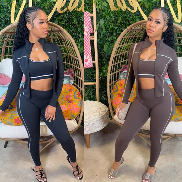 Colorblock Activewear Tight Pant Set 3 Pieces