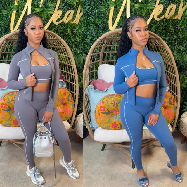 Colorblock Activewear Tight Pant Set 3 Pieces