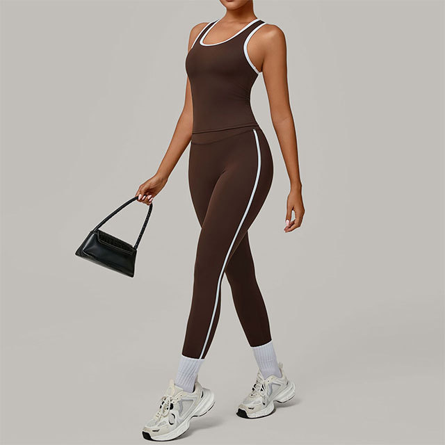 Contrast Color Yoga Wear Tight Legging Set