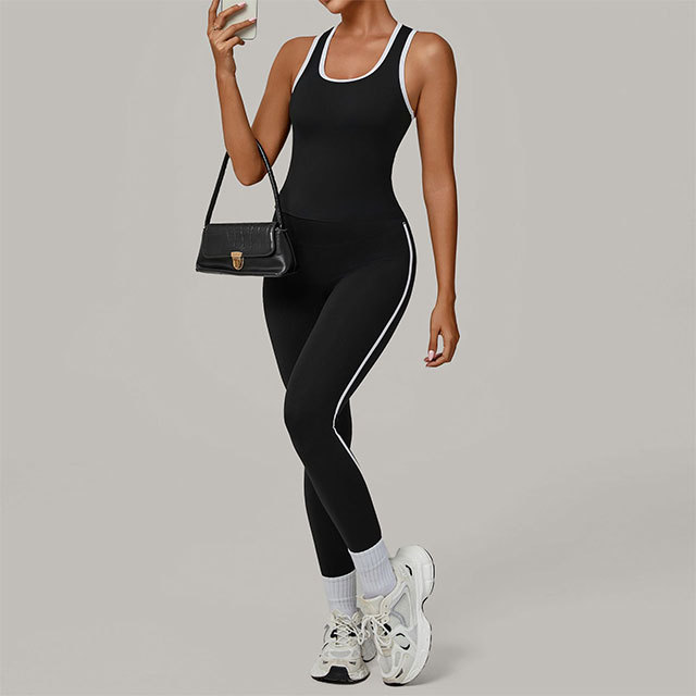 Contrast Color Yoga Wear Tight Legging Set
