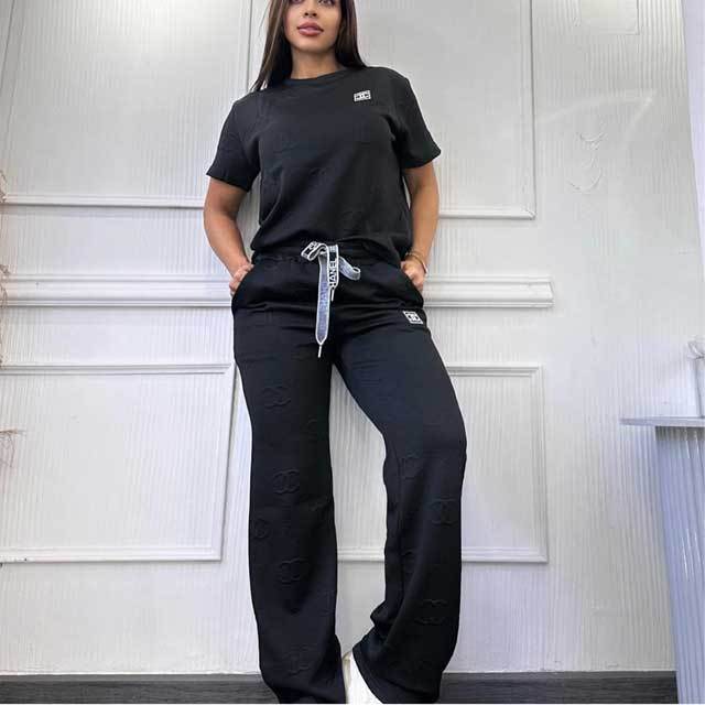 Embroidery Fashion Casual Pants Suit