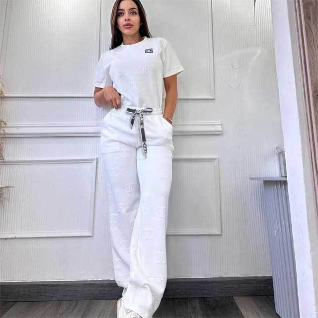 Embroidery Fashion Casual Pants Suit