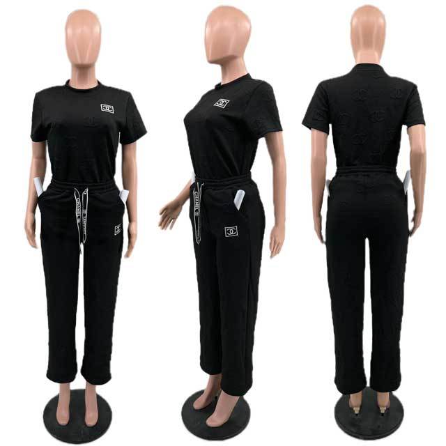 Embroidery Fashion Casual Pants Suit