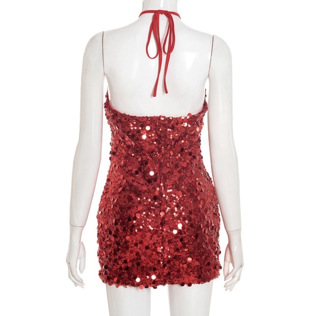 Halter Neck Sequined Bodycon Dress