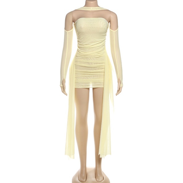 Tube Top Ruched Bodycon Dress