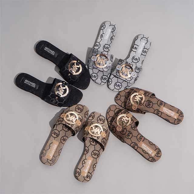 Alphabet Metal Buckle Slippers