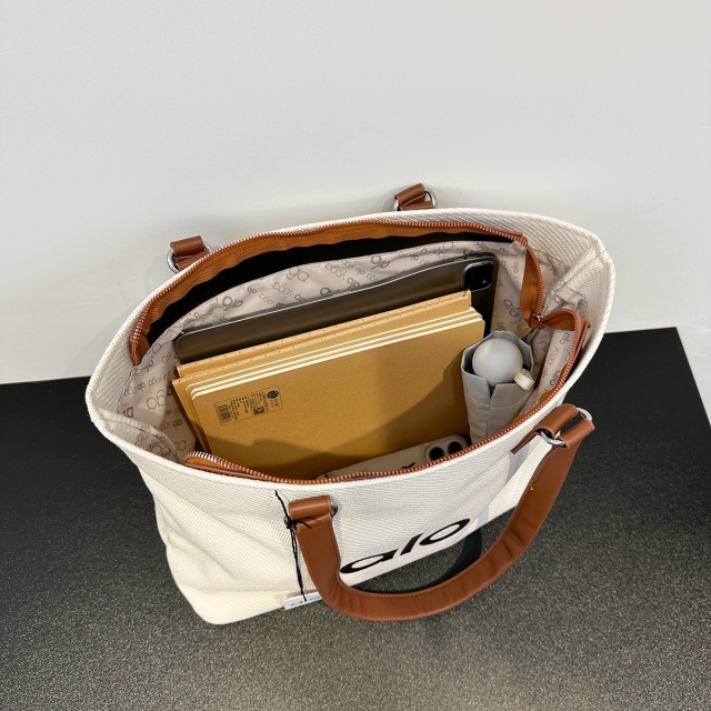 Letters Printed Canvas Shouder Bag