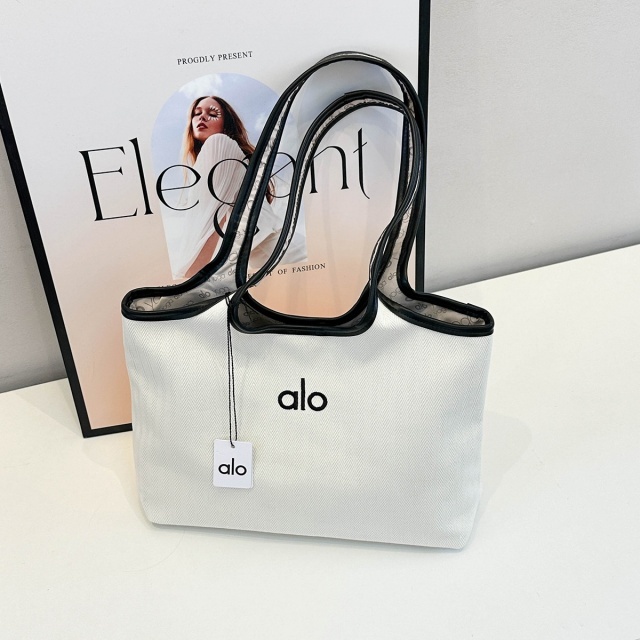 Casual Style Striped Printed Canvas Bag Shoulder Bag