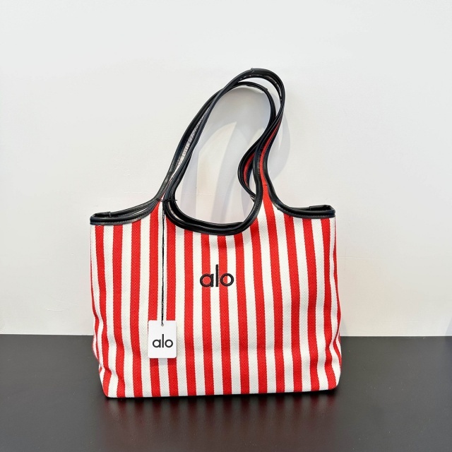 Casual Style Striped Printed Canvas Bag Shoulder Bag