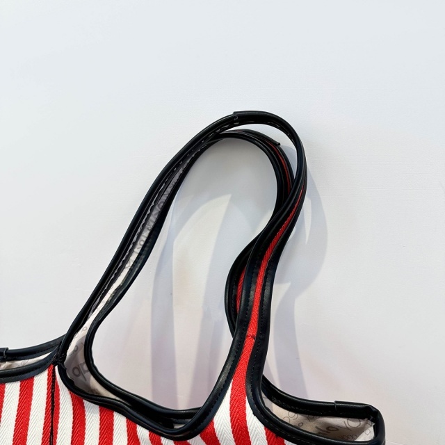 Casual Style Striped Printed Canvas Bag Shoulder Bag