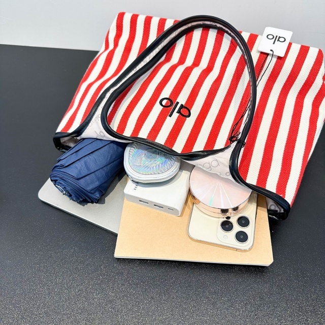 Casual Style Striped Printed Canvas Bag Shoulder Bag