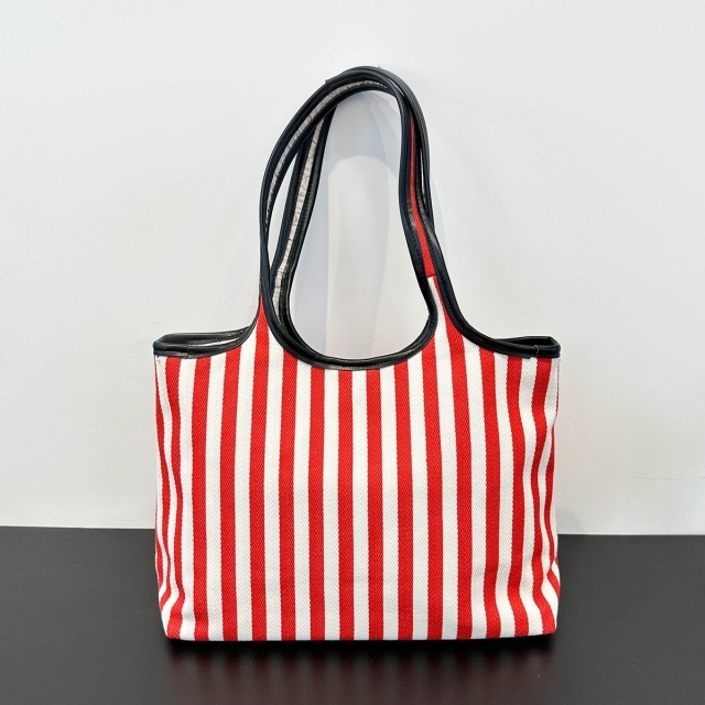 Casual Style Striped Printed Canvas Bag Shoulder Bag
