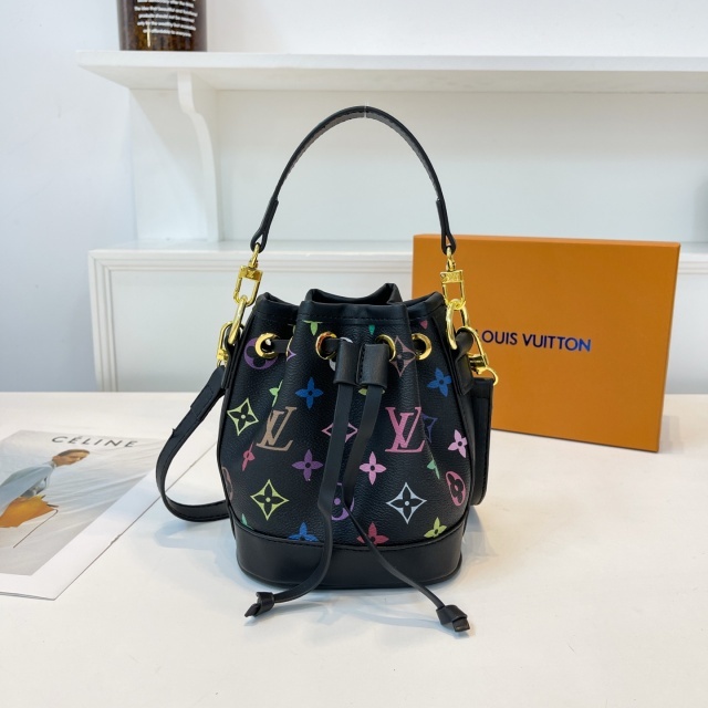 Leather Printed Women Crossbody Bucket Bag