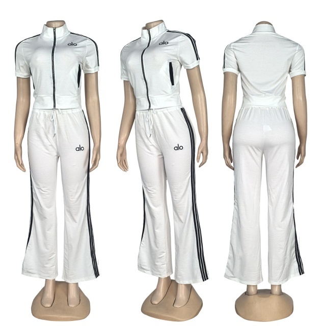 Fashion Embroidery Striped Fall Jogging Suit