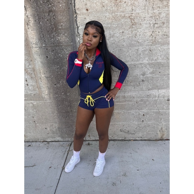 Color Block Jogging Short Set