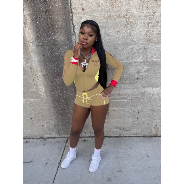 Color Block Jogging Short Set