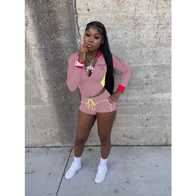 Color Block Jogging Short Set