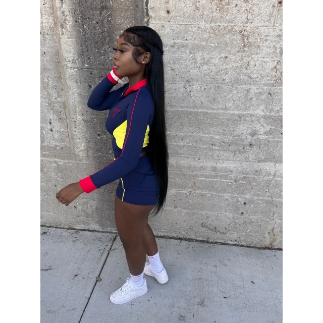 Color Block Jogging Short Set