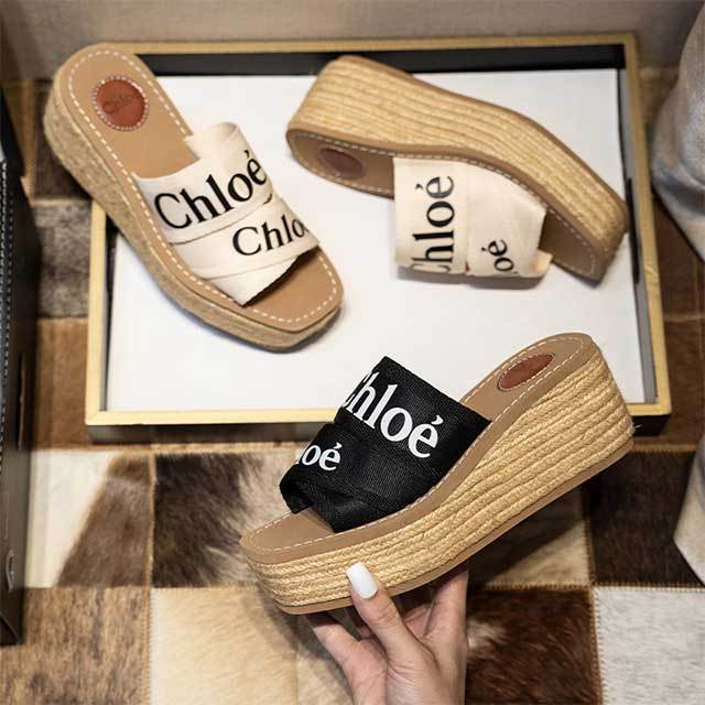 Letters Design Open Toes Wedge Sandals