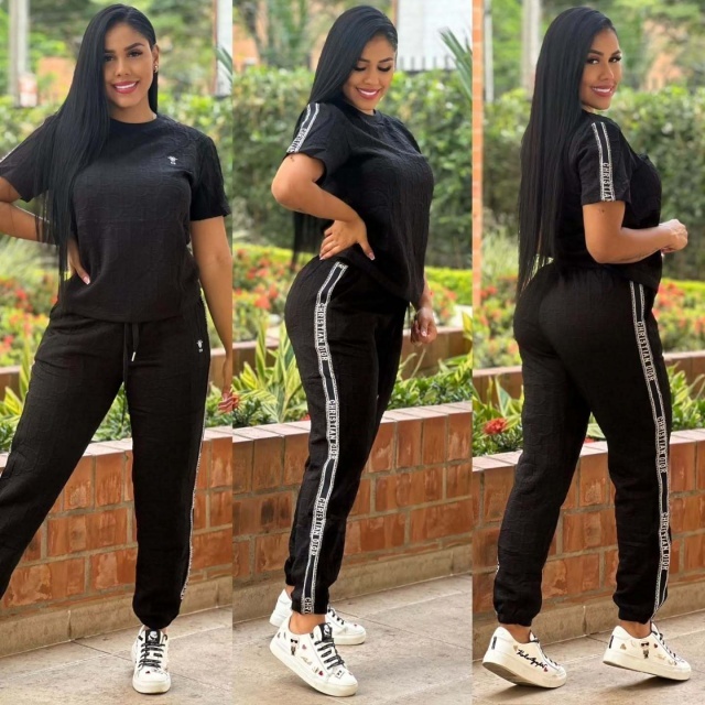 Jacquard Short Sleeve Tracksuit Set