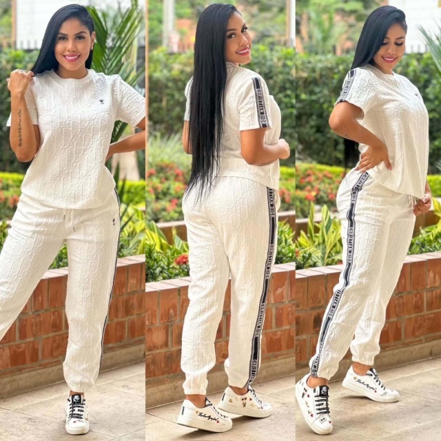 Jacquard Short Sleeve Tracksuit Set