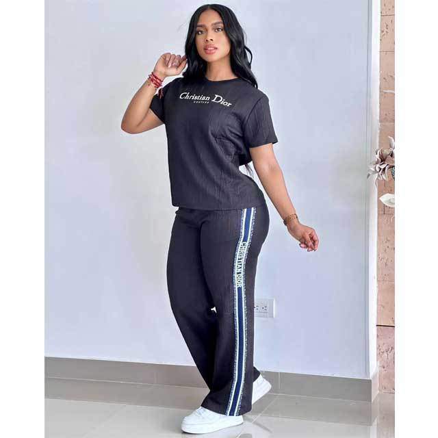Jacquard Women Casual Tracksuit Set