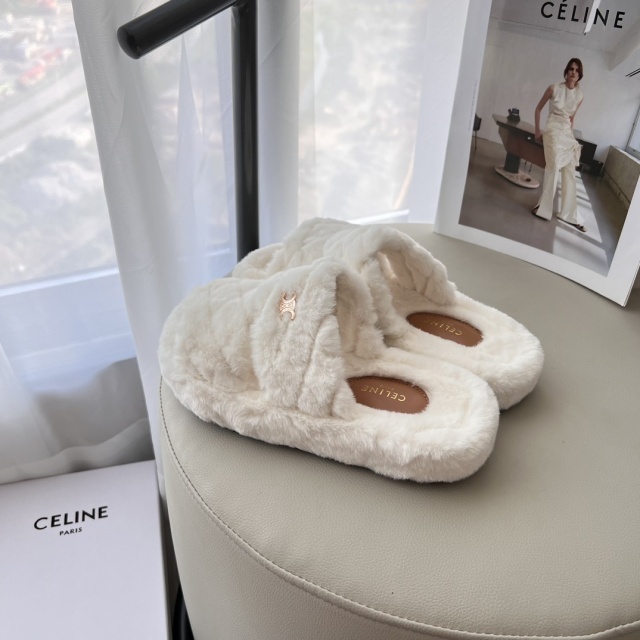 Women Fashion Luxury Furry Slides