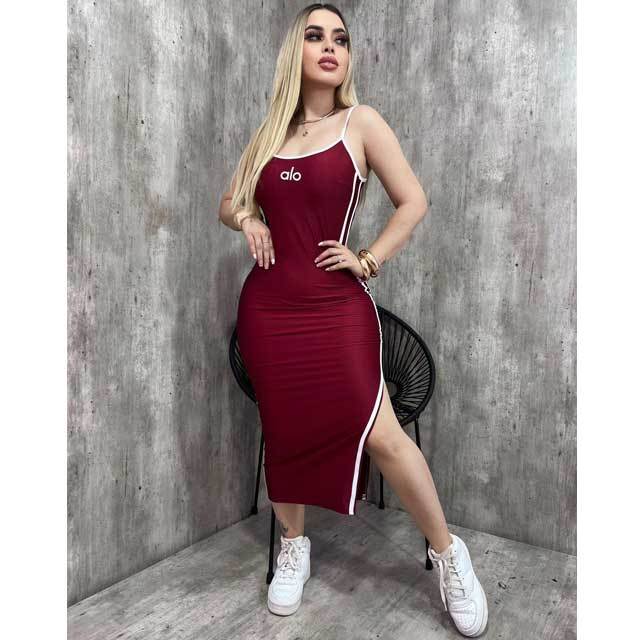 Embroidery Slit Sport Dress