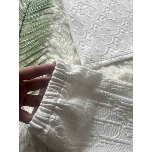 Embroidery Jacquard Short Sleeve Tracksuit Set