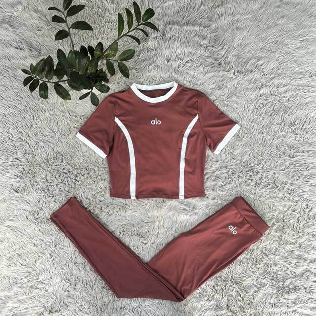 Fashion Women High Waist Gym Tights Set