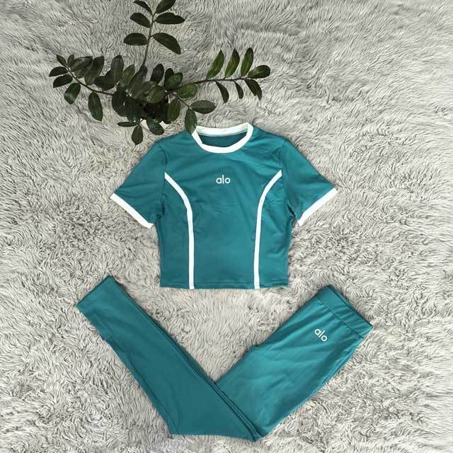 Fashion Women High Waist Gym Tights Set