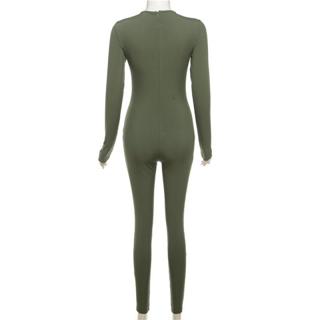 Basic Style Solid Color Slim Jumpsuit